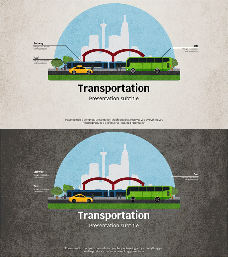 교통수단 템플릿 표지 – 세련된 디자인으로 시작하는 프레젠테이션
