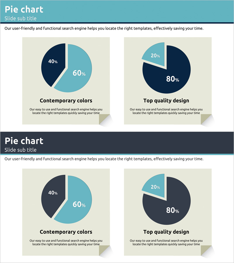 고객 및 점유율 분석을 위한 파이형 슬라이드