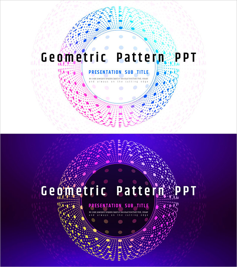 기하학 패턴 와이드 PPT 표지 – 창의적 프레젠테이션의 시작