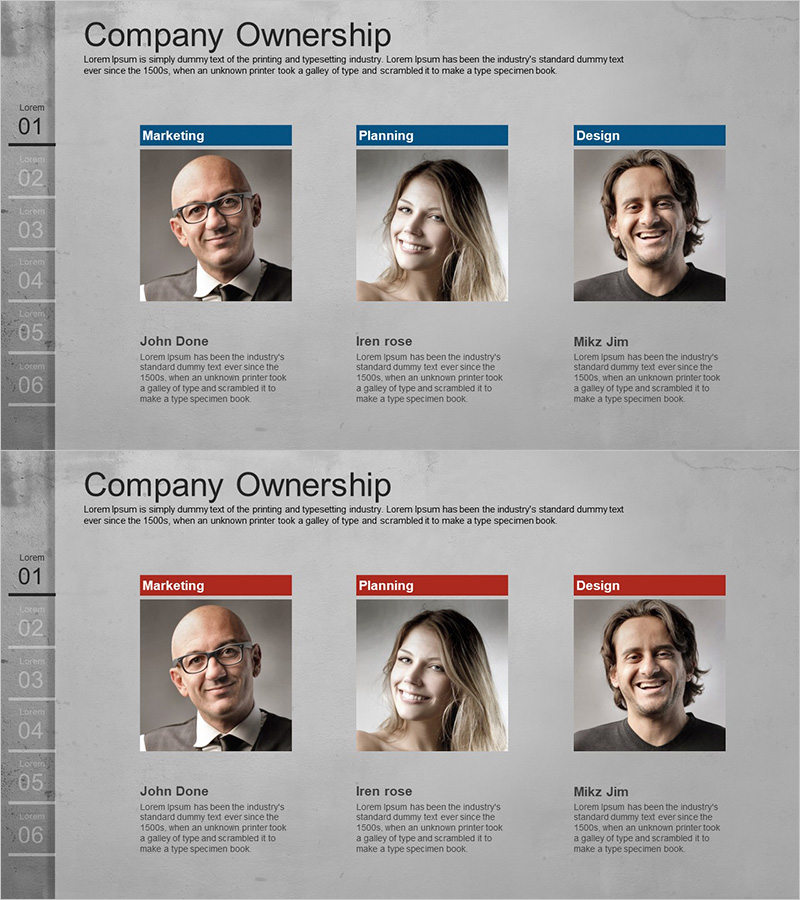 다이아그램을 활용한 맨파워 슬라이드 – 심플 시멘트 테마