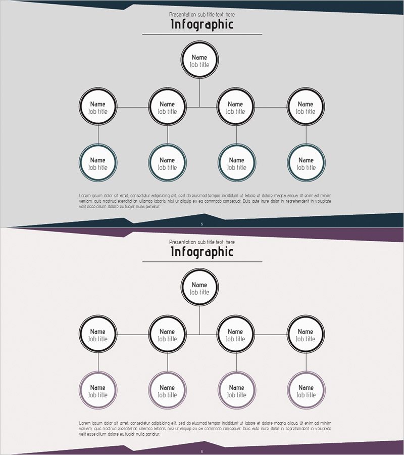 컴퓨터 회사 소개 슬라이드 - 조직도 다이어그램