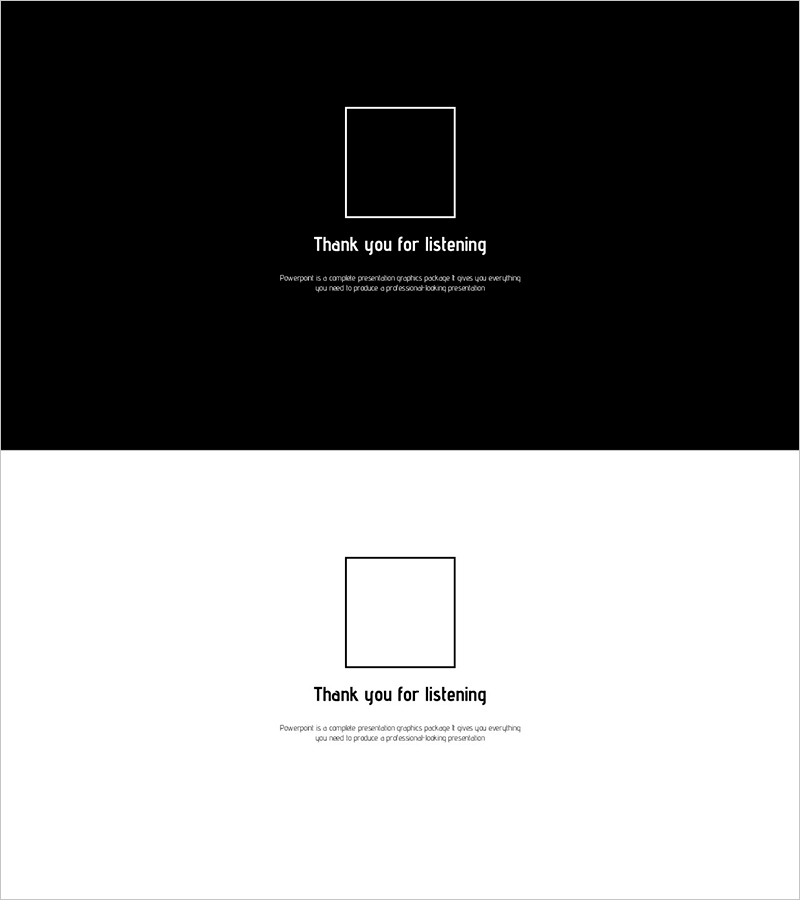 심플 스퀘어 박스 엔딩표지 – 깔끔한 마무리