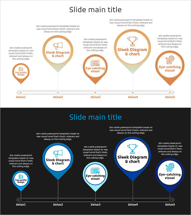 다이어그램을 활용한 도트패턴 와이드 PPT 템플릿