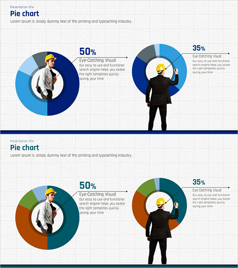 공사 현장 도넛형 차트 – 시장 점유율 시각화