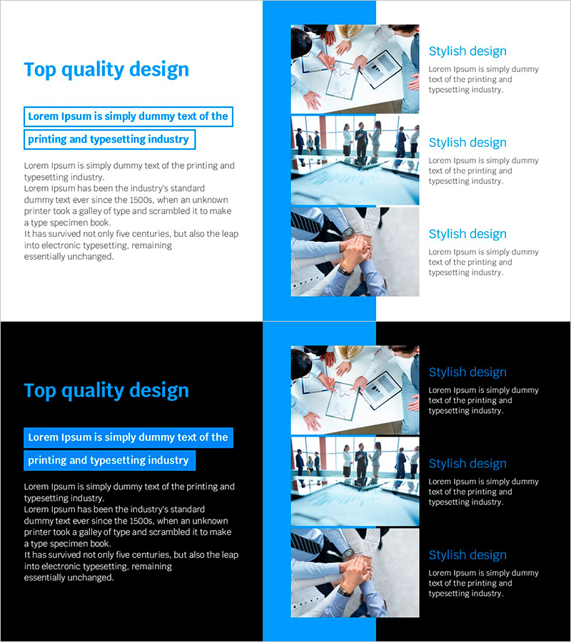 블루라인 와이드 템플릿 이미지&텍스트 활용 – 효율적인 업무 추진 계획
