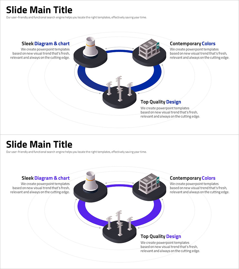 다이어그램과 차트를 활용한 프레젠테이션 슬라이드 – 혁신과 효율성