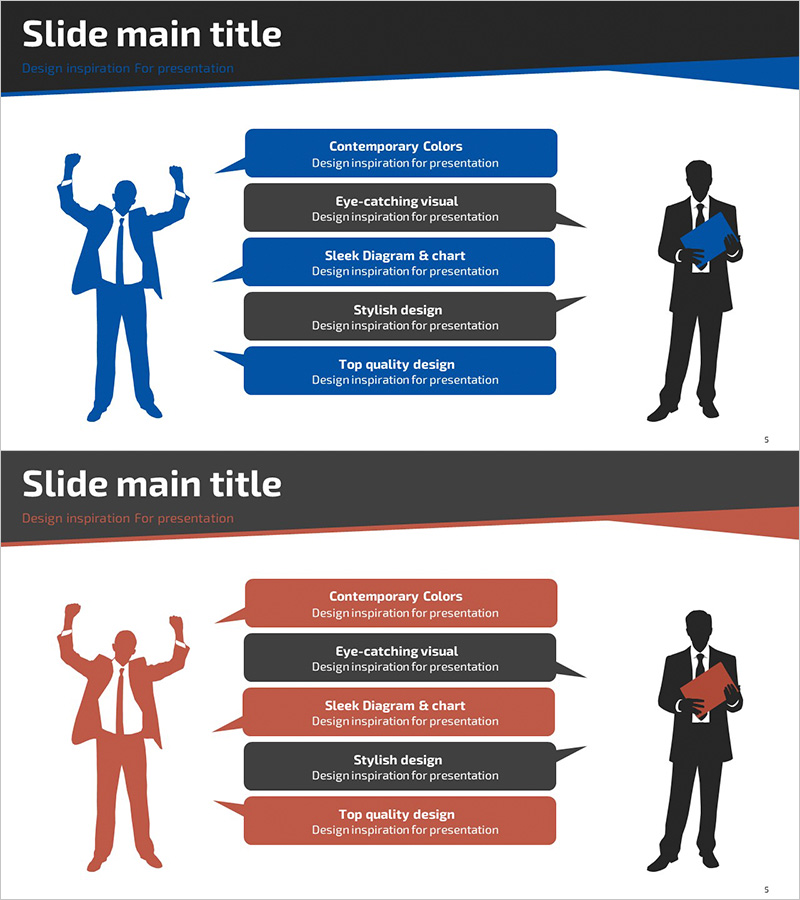 긍정적인 사업가 피드백 슬라이드 – 고객 성공 사례