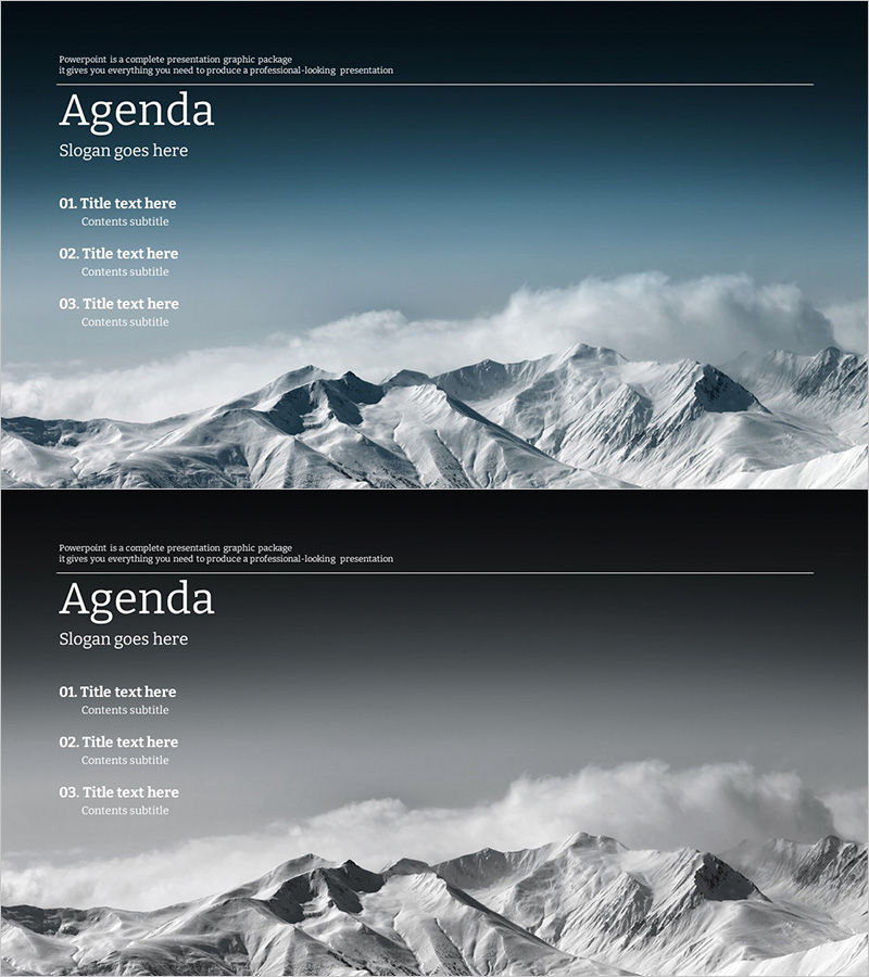 설산 테마 템플릿 목차