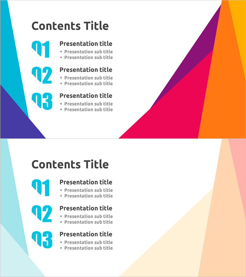 컬러 테마 프레젠테이션 템플릿 표지 - 색상의 조화