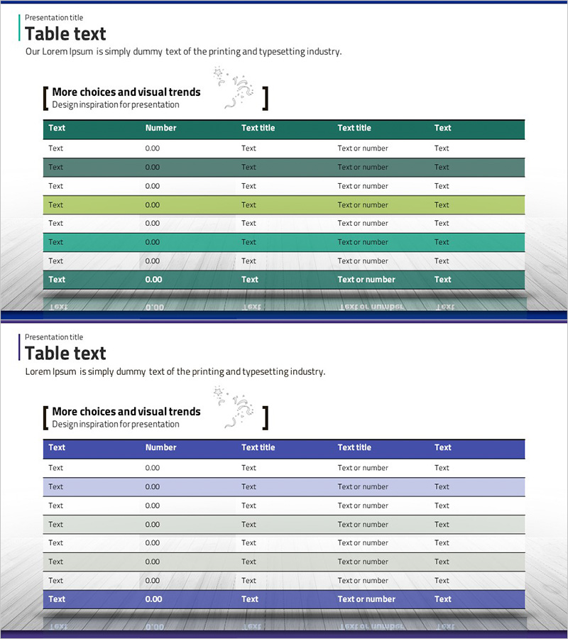 그린 퍼플 소요자금 계획 테이블표 – 재무 효과성을 강조