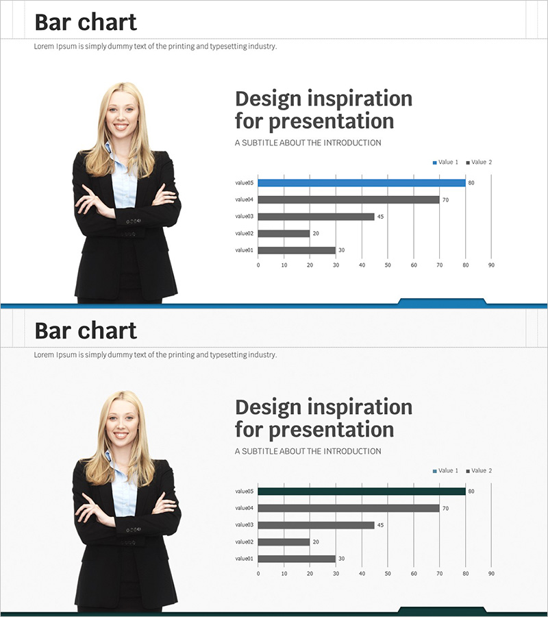 사업가 분석 그래프 슬라이드 - 시장 및 경쟁사 분석