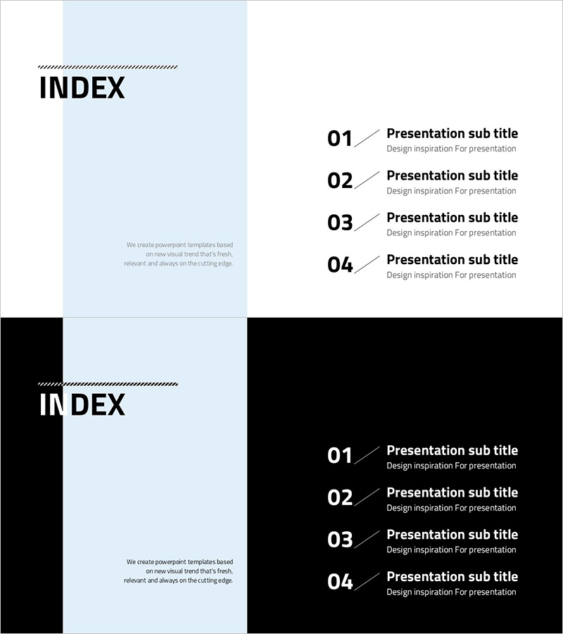 심플 디자인 트렌드 와이드 PPT 목차