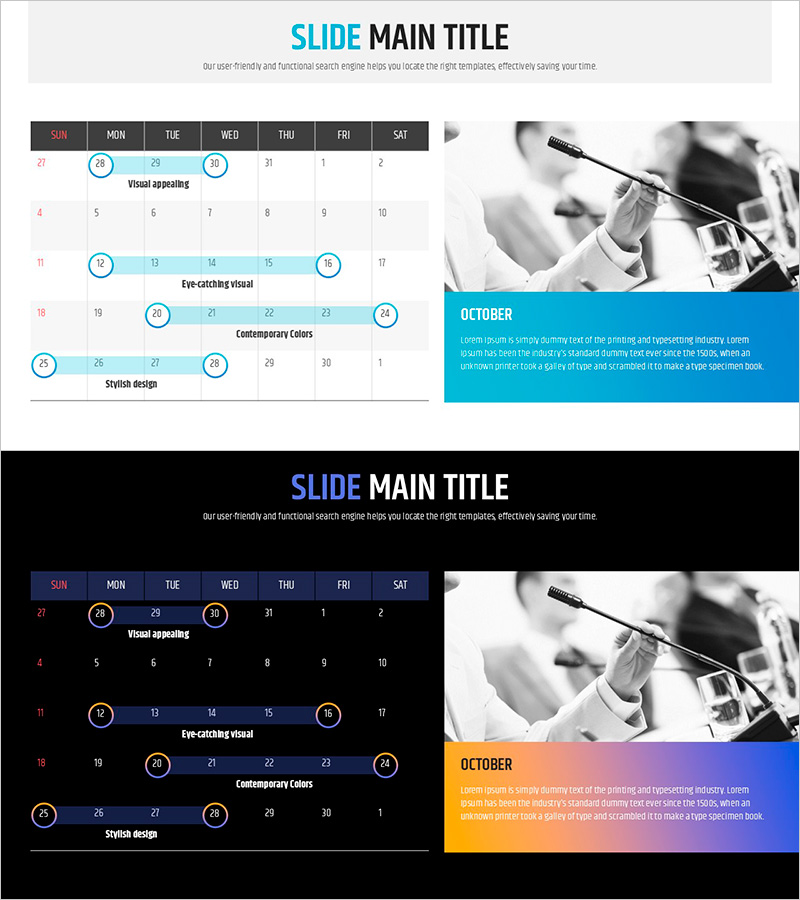 신문 와이드 파워포인트 템플릿 일정표 – 사업추진 전략
