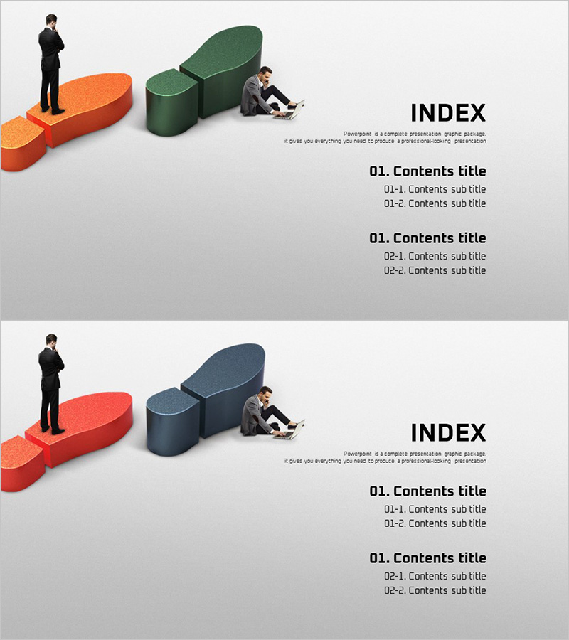 성공적인 비즈니스를 위한 발걸음 템플릿 목차