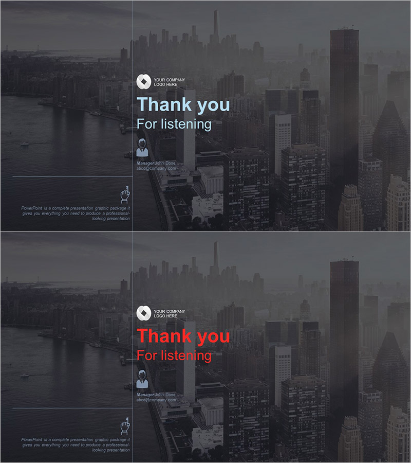 비즈니스 미팅 종료 표지 – 전문적이고 세련된 PPT