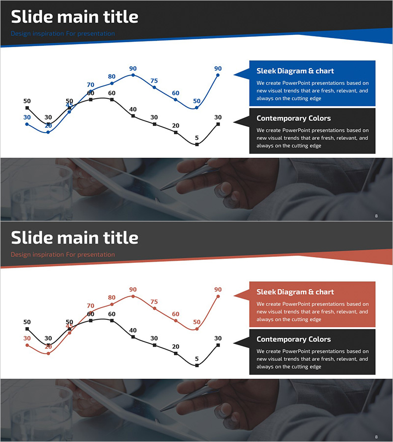 경쟁사 비교 분석 슬라이드 – 시장 및 경쟁력 강조