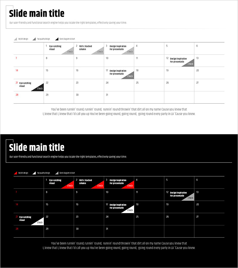 모던 와이드 PPT 일정표 – 사업 추진 계획 시각화