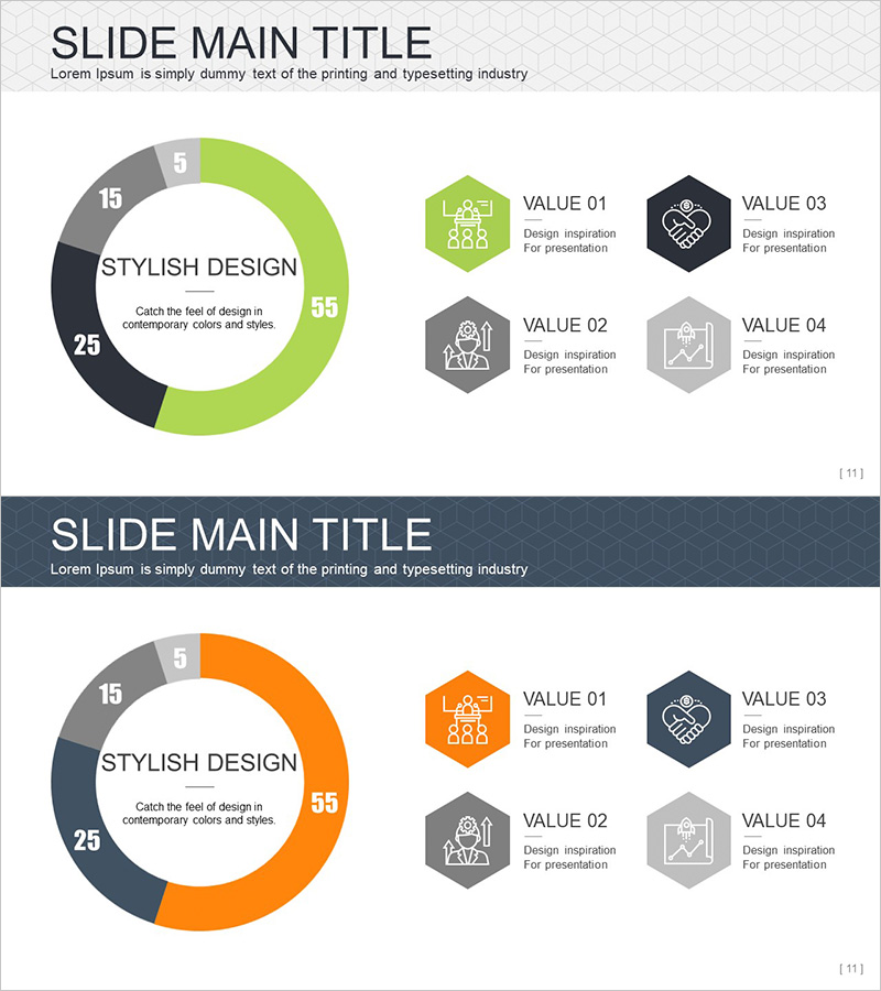우주 개발 도넛형 원 그래프의 효과적인 활용