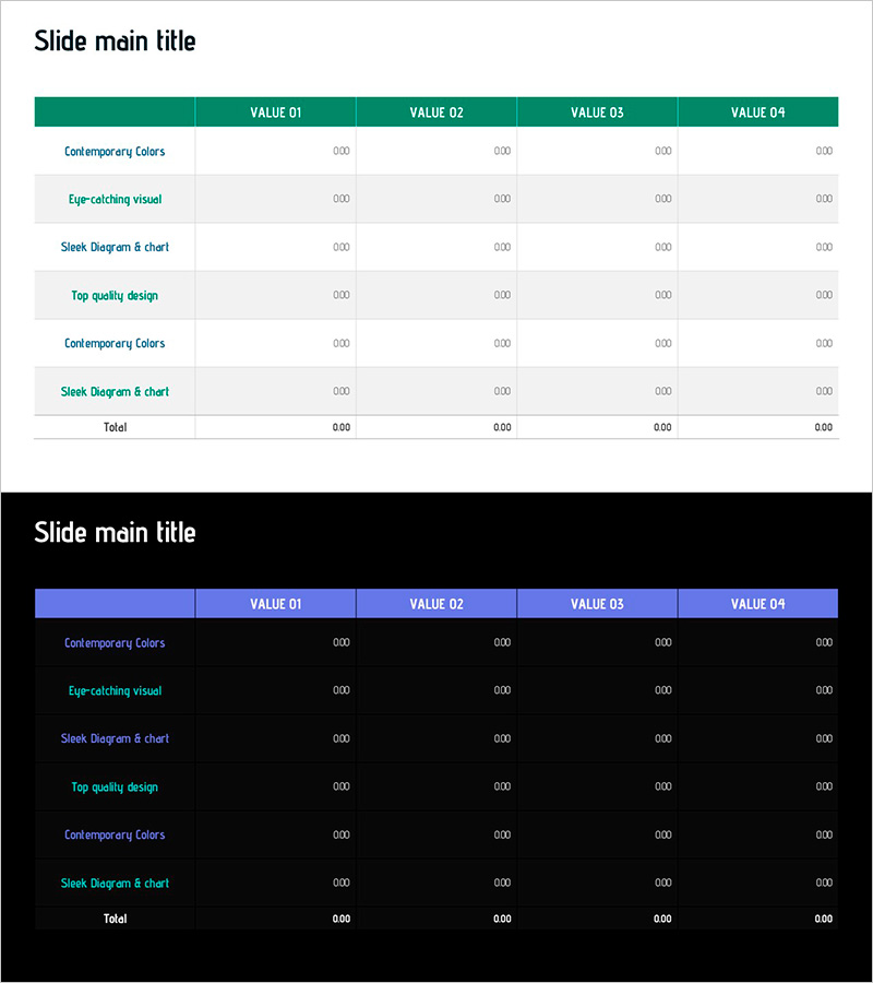 세련된 다이어그램과 차트 디자인