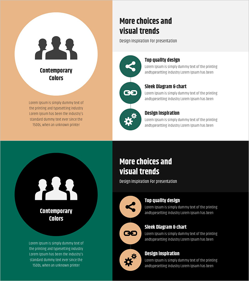심플 & 모던 와이드 PPT 아이콘&텍스트2 – 사업 추진 방향을 시각화