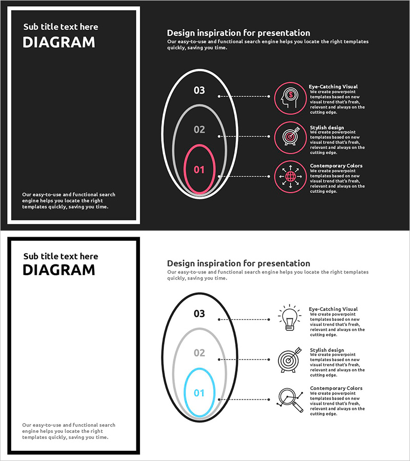 감각적인 클라우드 다이어그램 템플릿 – 제품/서비스 소개