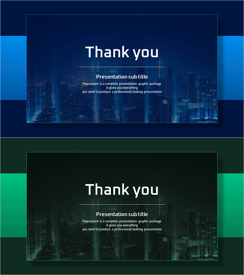 스마트 시티 PPT 템플릿 엔딩 표지 – 미래를 향한 비전