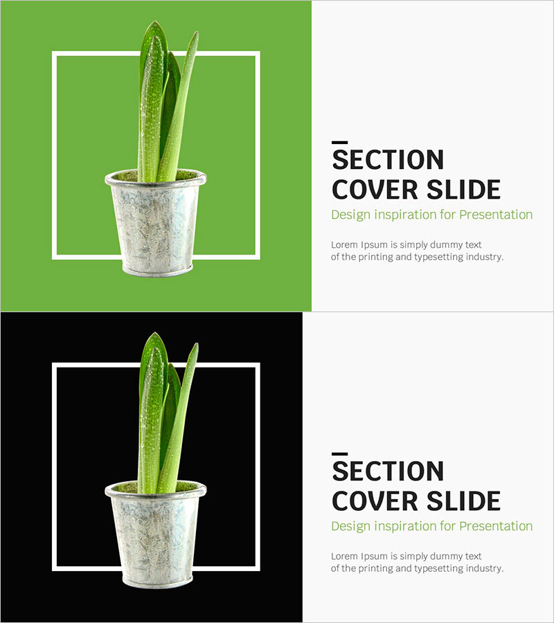 트렌드 컬러 와이드 템플릿 간지 – 효과적인 섹션 구분 슬라이드