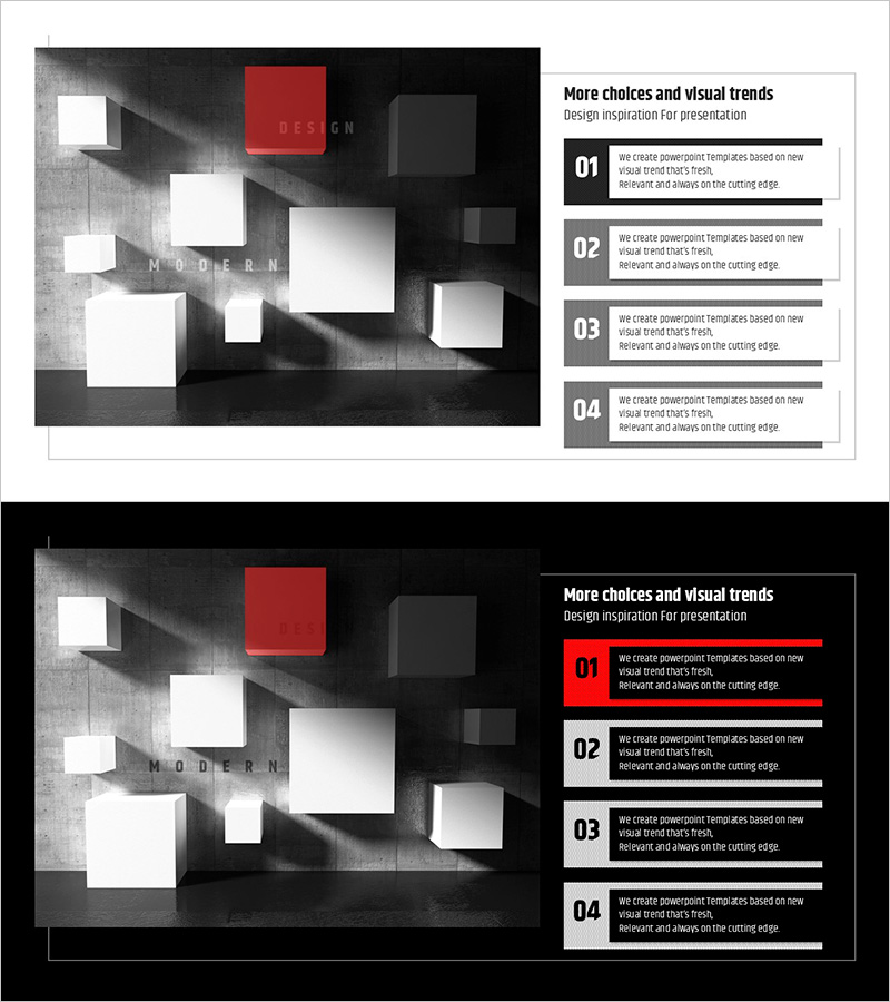 모던 와이드 파워포인트 템플릿 스텝 다이어그램