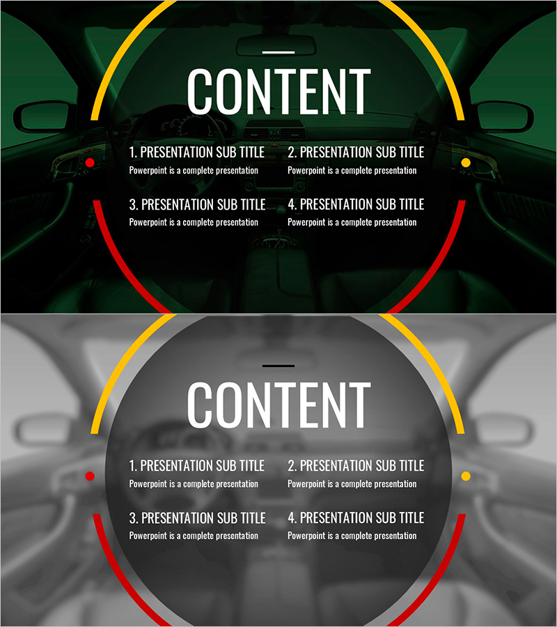 심플 자동차 와이드 프레젠테이션 목차