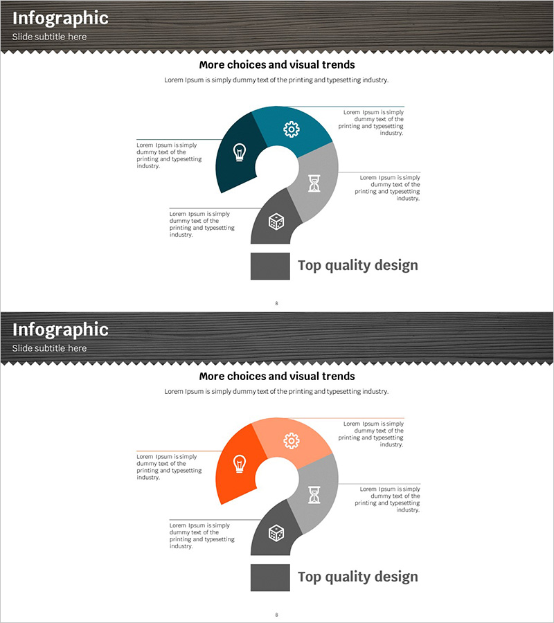 물음표 모양 다이어그램 – 사업 소개를 위한 인포그래픽