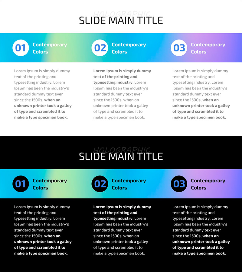 홀로그램 와이드 PPT 번호와 텍스트 – 효과적인 사업 운영 계획