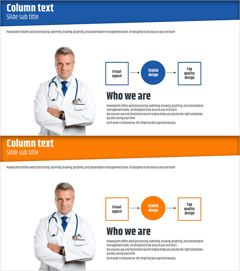 메디컬 핵심가치와 대표 소개 PPT 템플릿