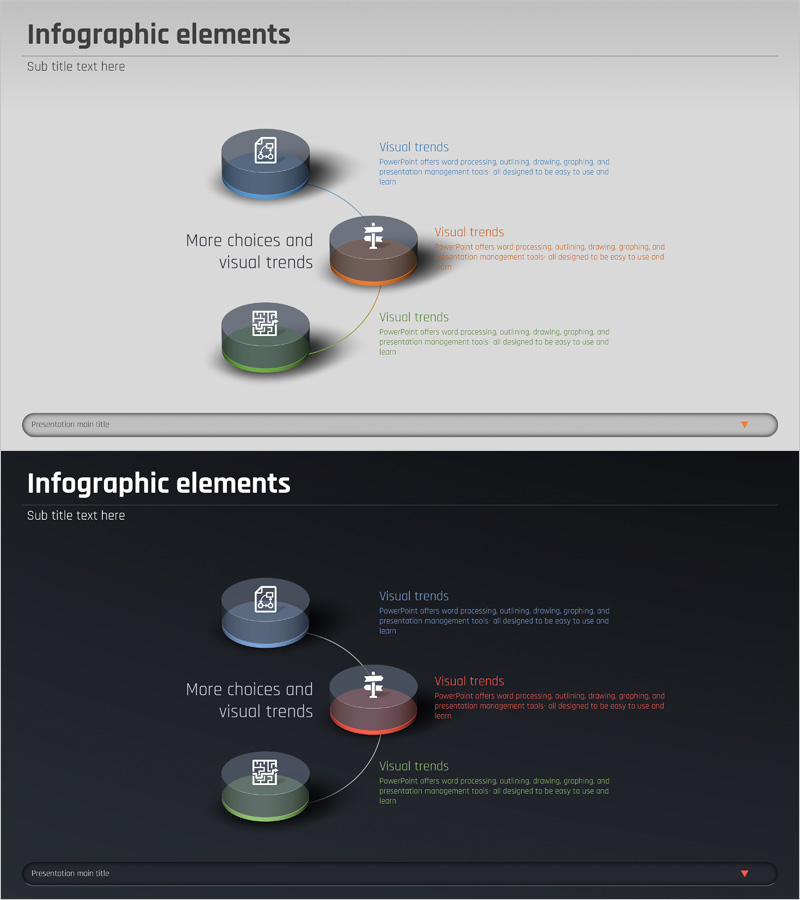 사업영역 원형 3D 다이어그램 – 전략적 비전 소개
