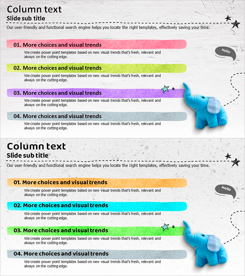 코끼리 이미지와 설명 페이지 – 사업 추진 계획의 비전
