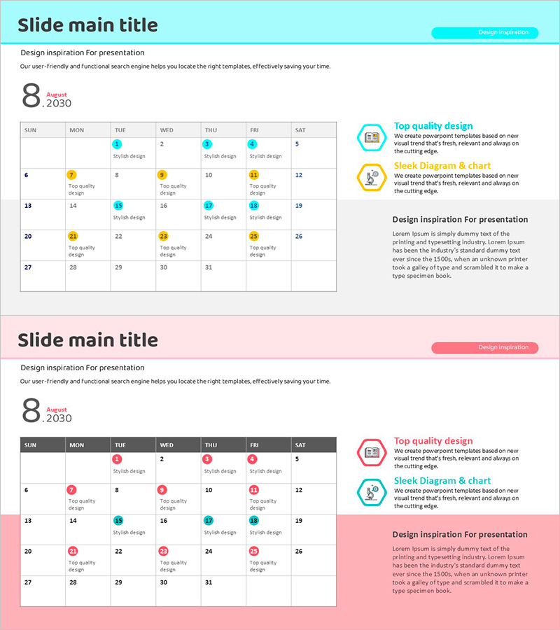 블루 핑크 일정표 표식 – 사업 운영 관리