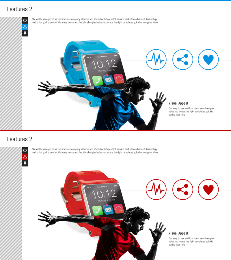 스마트 워치 기능을 강조한 프레젠테이션 – 혁신과 건강