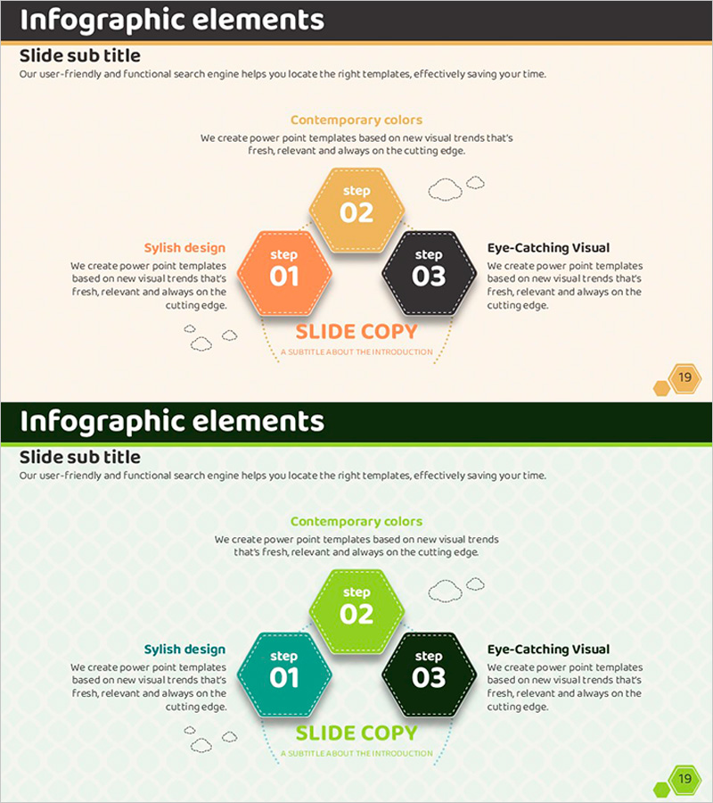 육각형 패턴의 중심이없는 확산 다이어그램
