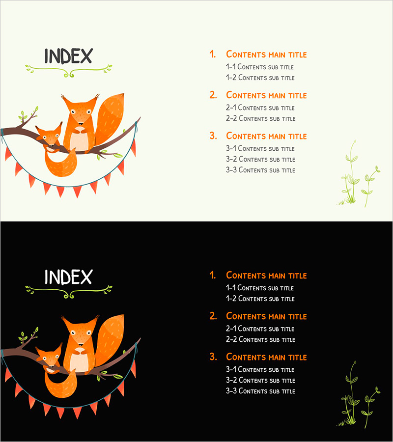 동물의 숲 템플릿 목차 – 귀여운 디자인