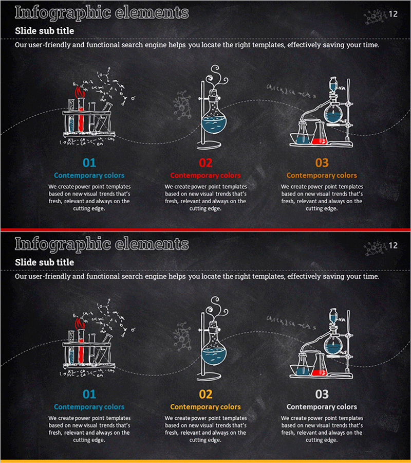 과학실험 프로세스 설명 슬라이드 – 이해를 돕는 다이어그램