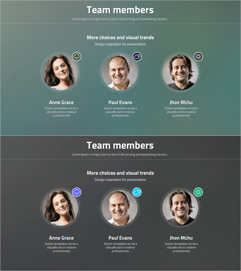 팀원 소개 슬라이드 – 비즈니스 프레젠테이션