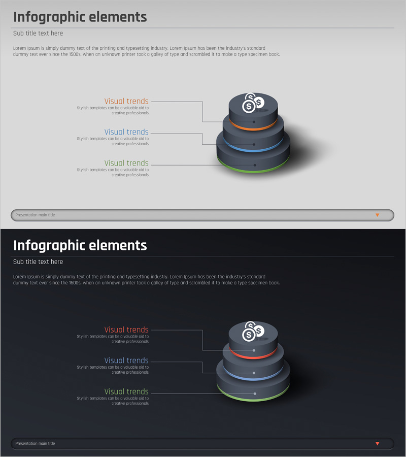마케팅목표 층상 3D 다이어그램 – 전략적 목표 시각화