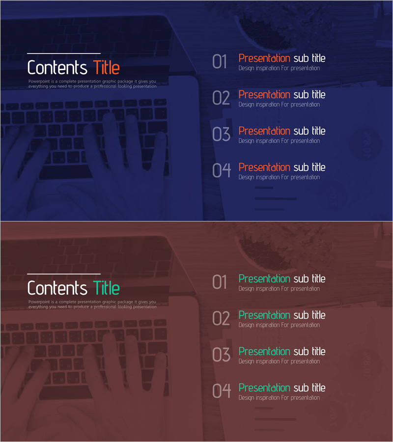 디벨롭 템플릿 목차 – 전문성을 강조한 슬라이드