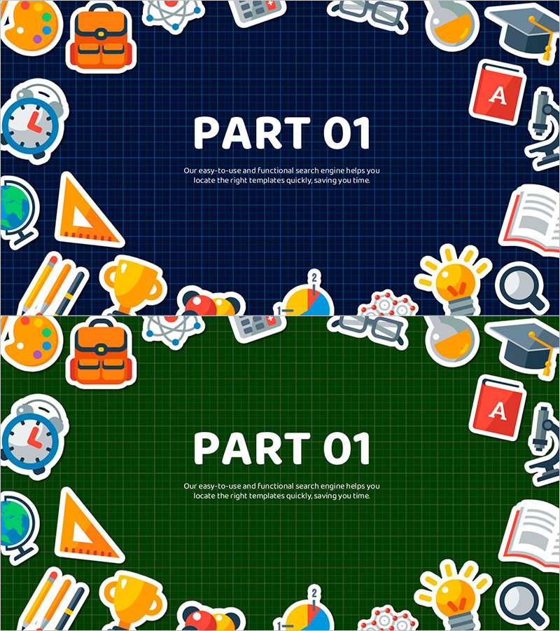 체크패턴 스쿨 템플릿 간지 – 섹션 슬라이드 01