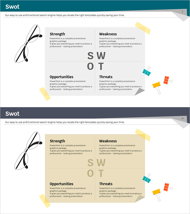 종이 SWOT분석 PPT 슬라이드 – 효과적인 시장 분석 도구