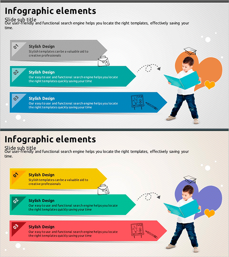 인포그래픽 요소 일러스트 – 업무 프로세스 시각화