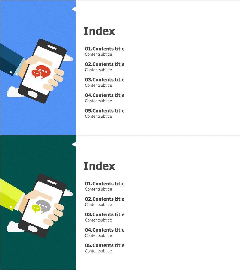 소셜 네트워크 템플릿 목차 – 신뢰감 넘치는 관리