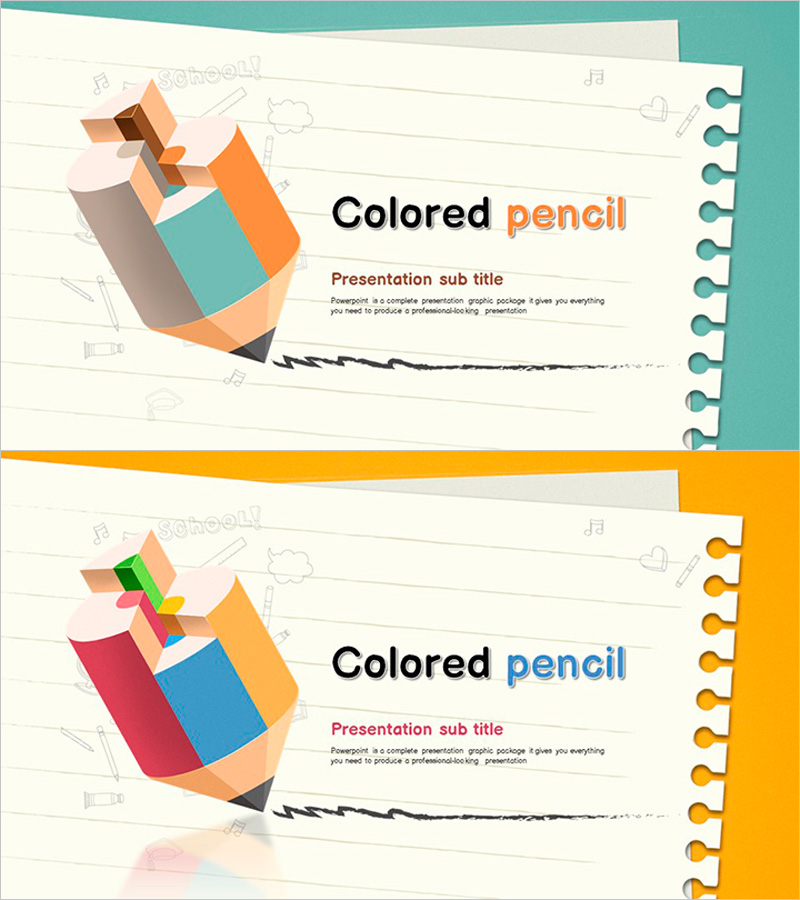 색연필 노트 템플릿 표지 – 창의적인 디자인