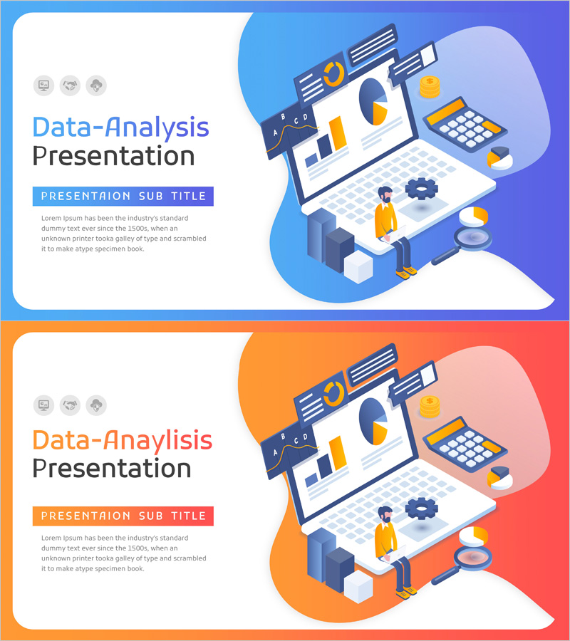 데이터 분석 일러스트 템플릿 표지 – 시각적 데이터 해석