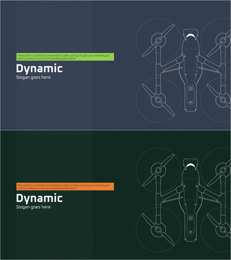 다이나믹 드론 PPT 템플릿 표지
