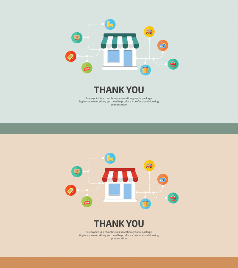 인터넷 쇼핑 템플릿 엔딩 표지 – 감사의 메시지